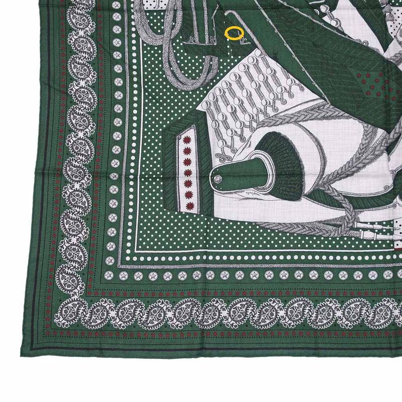 Hermes Carre 140 Scarf Zouaves Et Dragons Cashmere Silk Large Shawl