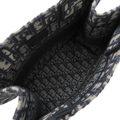 Christian Dior Tote Bag Book Tote Small Canvas Navy Blue Oblique Embroidery