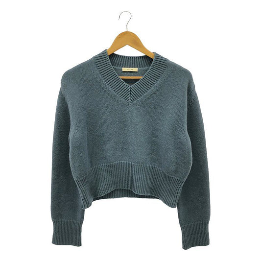 Celine - Phoebe Period Cashmere Blend V-neck Chunky Knit - S - Blue - Women's