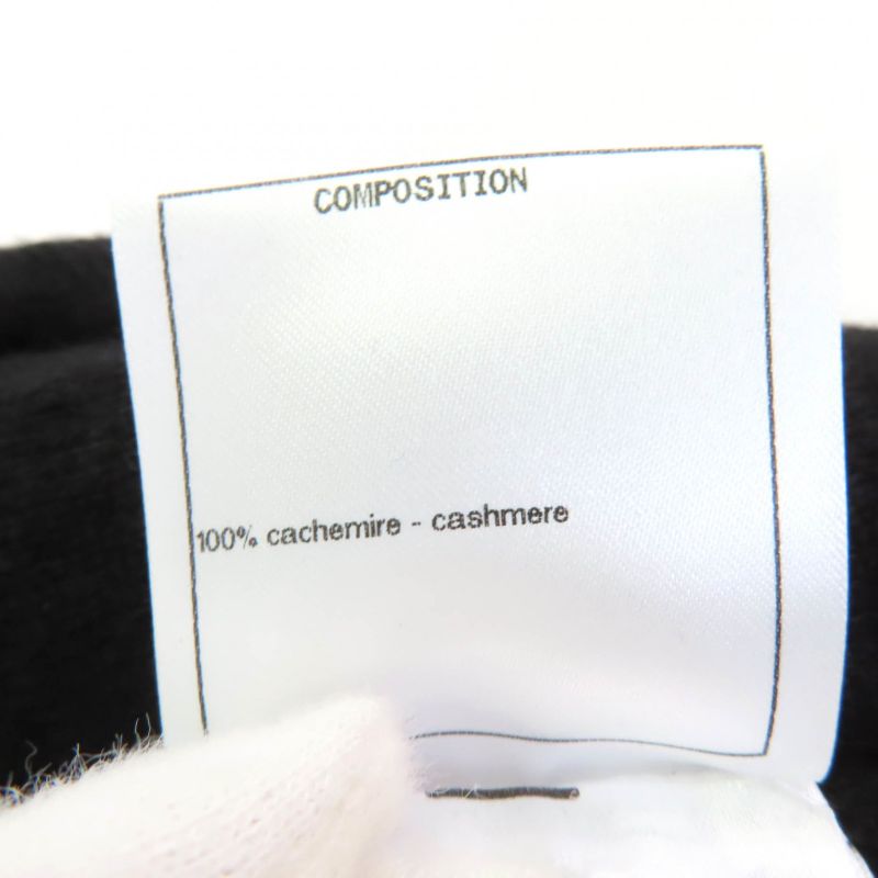 CHANEL 17B P57346k07533 Cashmere Coco Mark Button Knit Tight Skirt Black 36