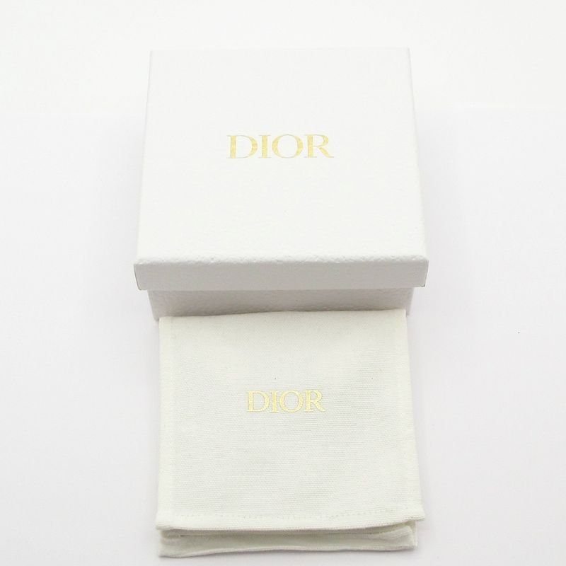 Dior/christian Dior Necklace CD Navy Gold And Clear CD Motif