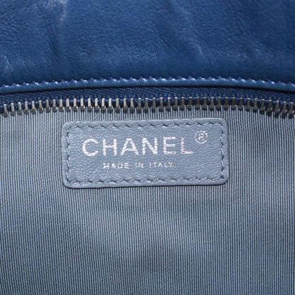 Chanel Chain Lambskin Blue Shoulder Bag Silver