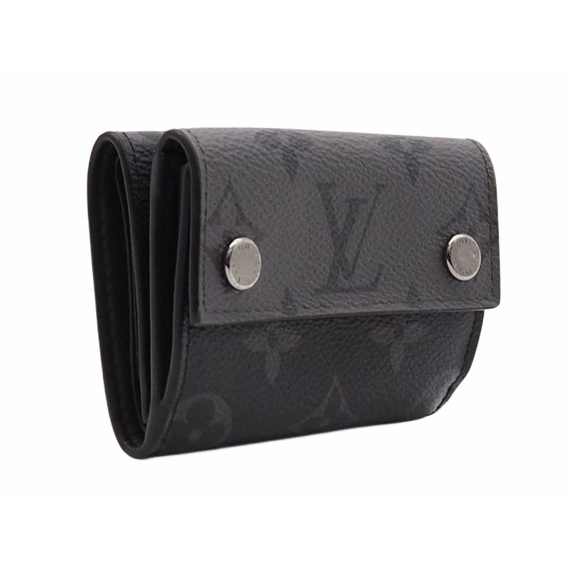 Louis Vuitton Discovery Compact Wallet Trifold Wallet Monogram Eclipse Canvas