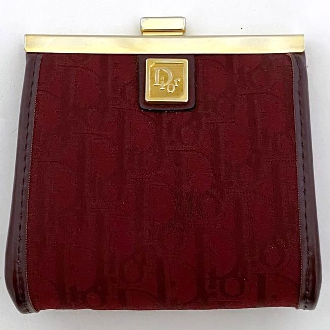 Christian Dior Wallet With Clasp Bordeaux Trotter Excellent Condition Jacquard