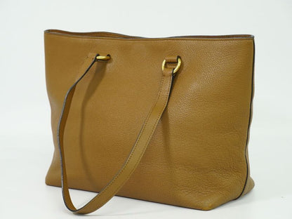 Authentic Prada Leather Shoulder Bag Tote Bag Brown Bag Pre-owned [follow-up