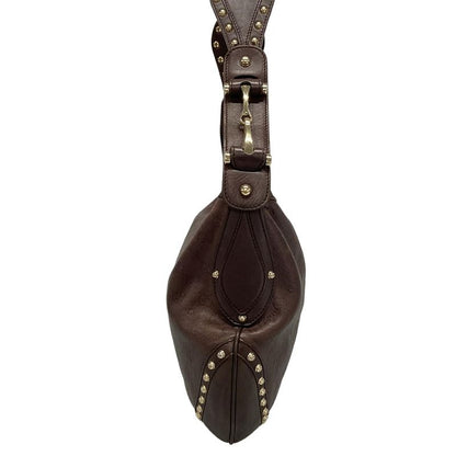 Gucci Shoulder Bag Striped Horsebit Sherry 153691 Dark Brown Green And Red