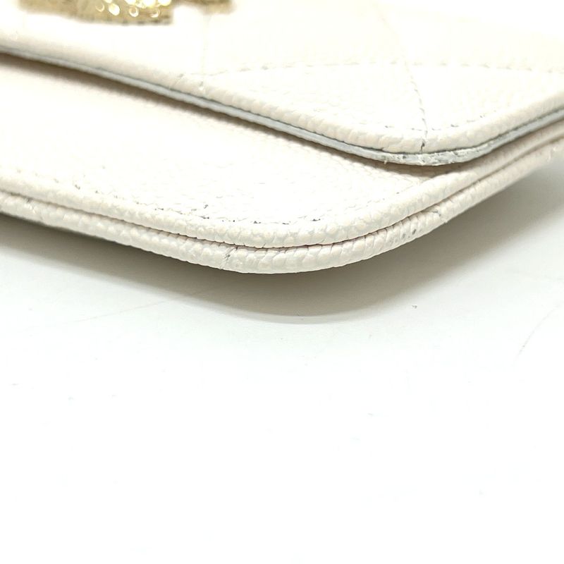 Chanel Long Wallet Coco Mark Caviar Skin White