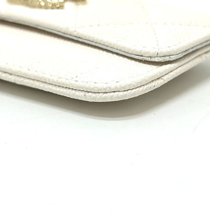 Chanel Long Wallet Coco Mark Caviar Skin White