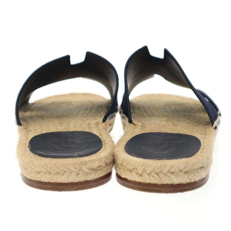 Hermes Antigua Sandals Antigua Espadrille Calf Sole Sandals Navy 40