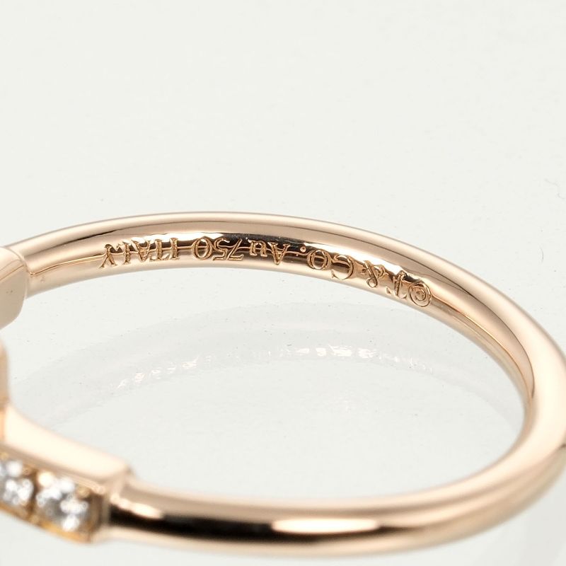 Tiffany & Co T-wire 18K Pink Gold And Diamonds Size 6.5 Ladies' 2.1 G Ring