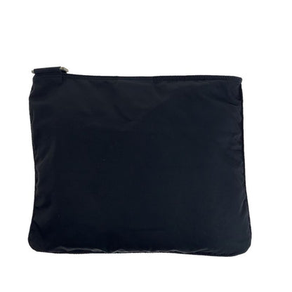 Prada Tessuto Triangle Logo Plate Black Silver Hardware Nylon Crossbody