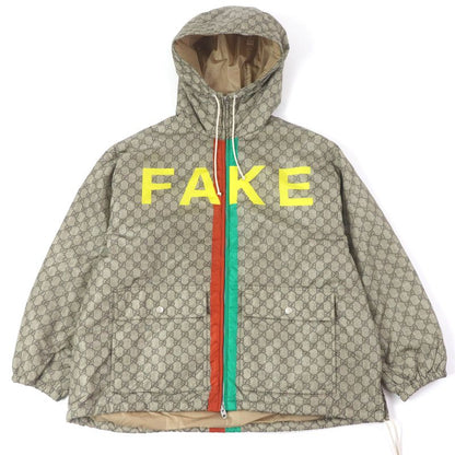 Gucci 20AW 636391 GG Logo All Over FAKE NOT Print Webline Nylon Jacket Blouson