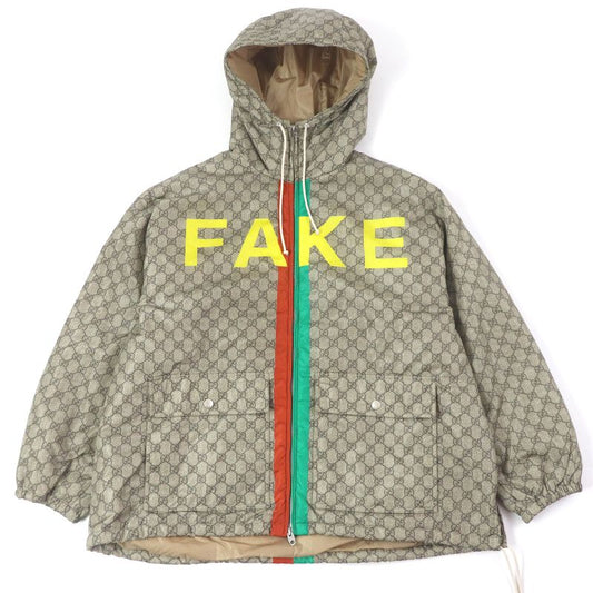 Gucci 20AW 636391 GG Logo All Over FAKE NOT Print Webline Nylon Jacket Blouson
