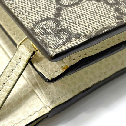 Gucci Bifold Wallet Beige White Marmont 598587 Excellent Condition