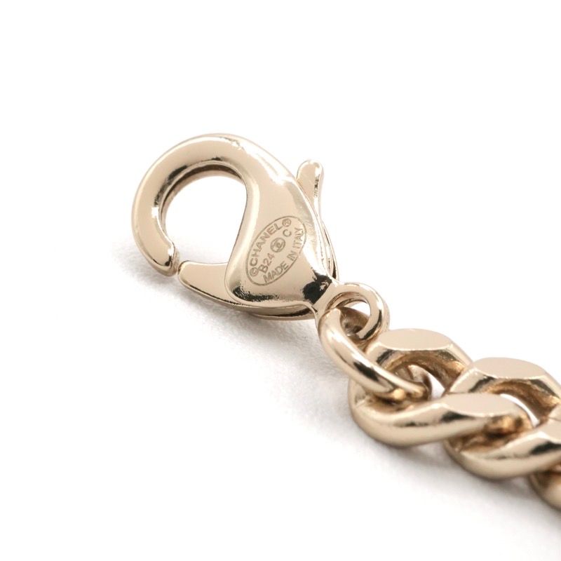 Chanel Necklace Pendant Choker Gold Coco Mark Rhinestone