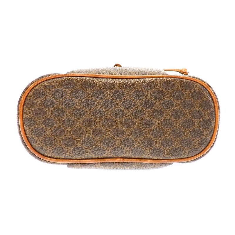 Celine Vintage Macadam PVC Shoulder Bag Brown