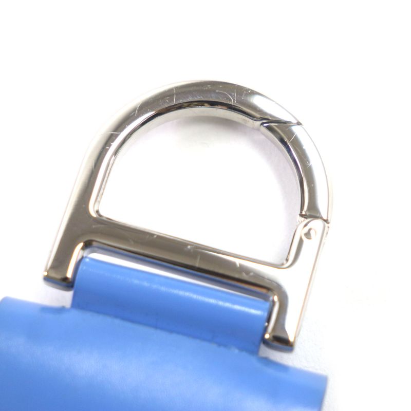 DIOR Om Leather Earphone Case With Logo Hardware Airpods Light Blue Silver