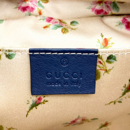 Gucci GG Marmont Quilted Shoulder Bag Denim 447632 Blue Faux Pearl Women