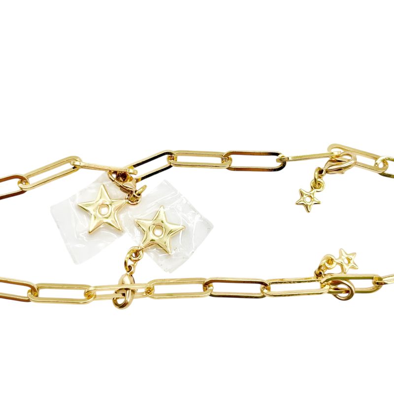 Christian DIOR Beauty Charm Logo Key Holder Charm Gold Unisex Star