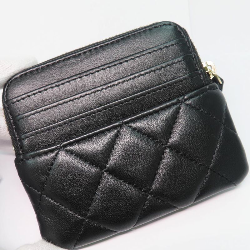 Chanel Classic Zip Coin Purse Ap2061 Black Lambskin Gdhardware
