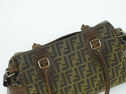 Authentic Fendi Etonico Zucca Tote Handbag Canvas Brown 8bn162 Etonico Bag