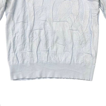 Em0157 Hermes Embossed Design Short Sleeve Knit Shirt Size L