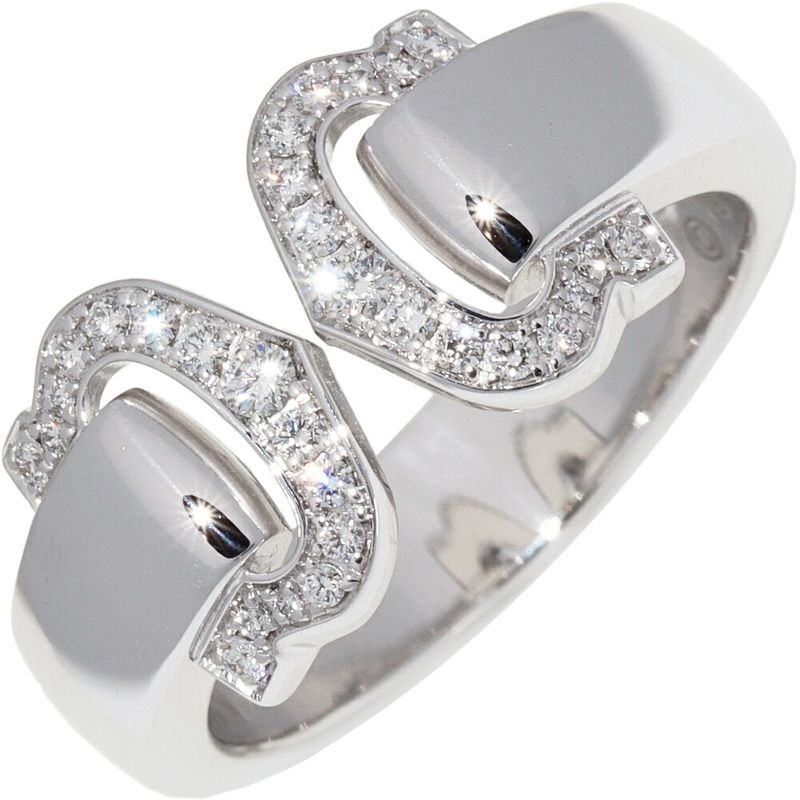Cartier Ring 18K White Gold Diamond 30p(015ct) 2C Bouclece Ring B40710