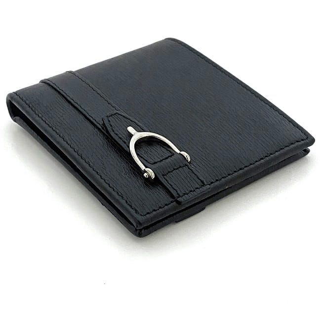 Gucci Bifold Wallet Black Horsebit 295609 Billfold Excellent Condition