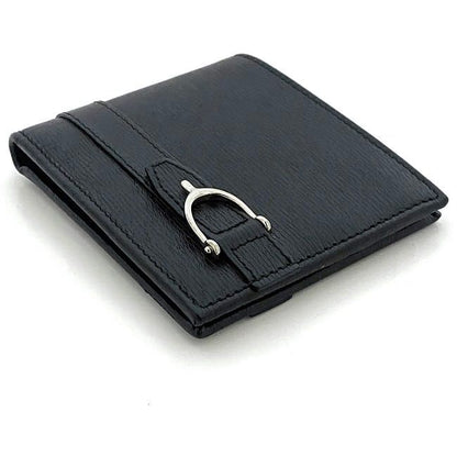 Gucci Bifold Wallet Black Horsebit 295609 Billfold Excellent Condition