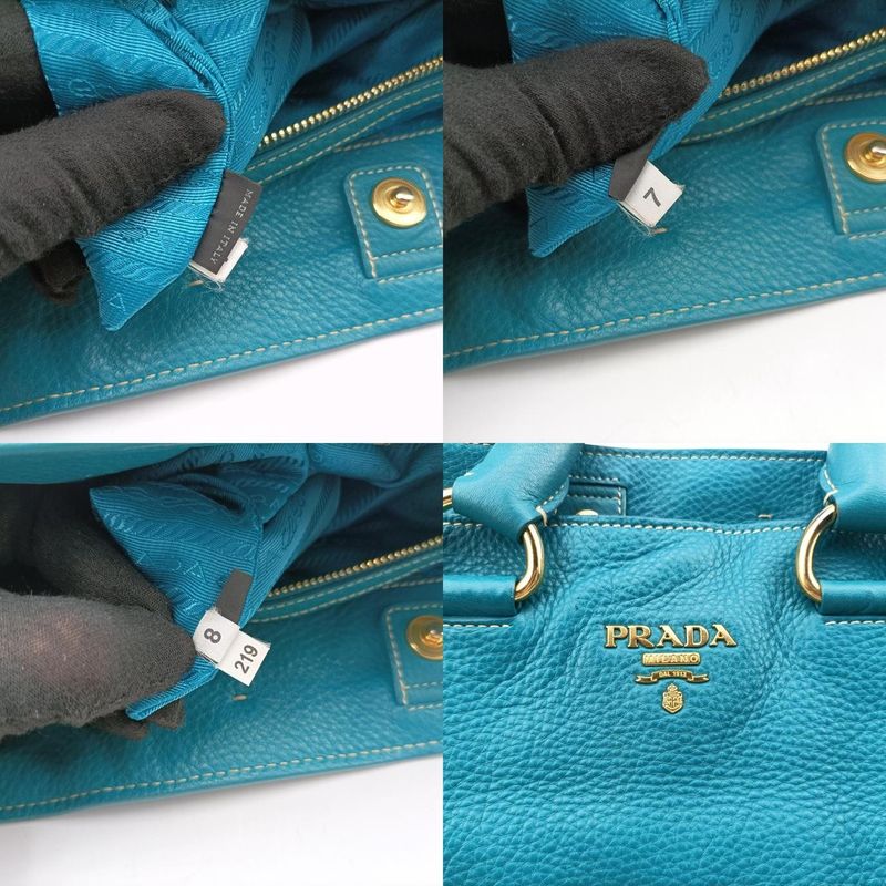 Prada Vitello Phoenix Green Leather Bn17137 8 219