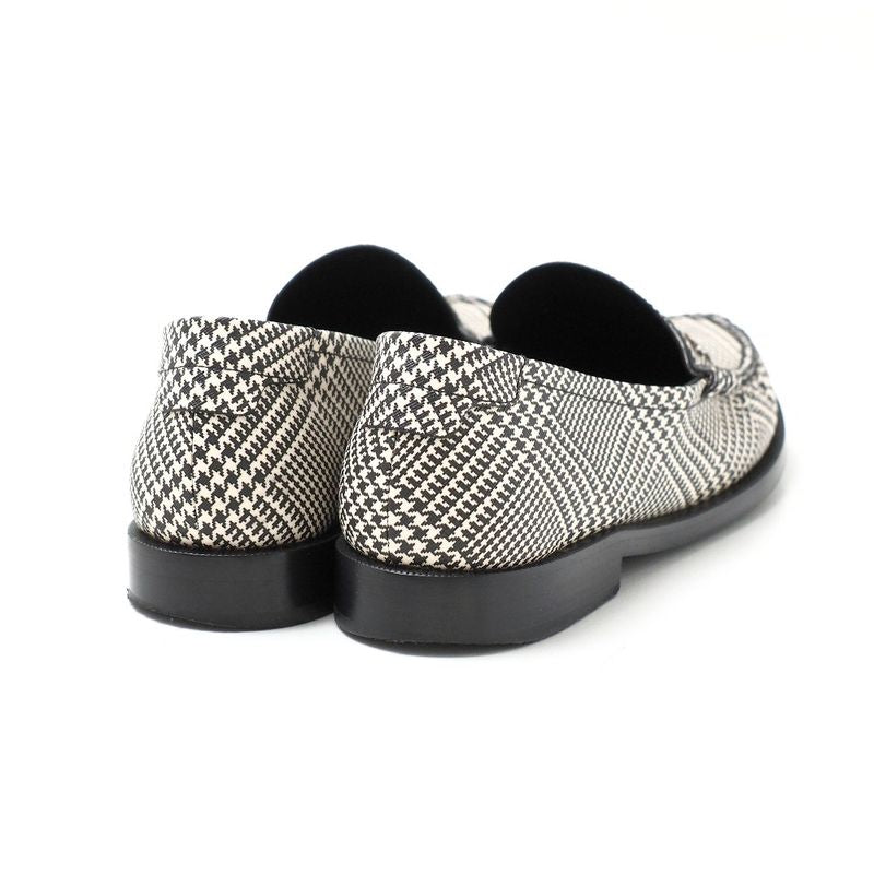 Saint Laurent Paris Loafers Size 40 Staggered Check Logo Smoo Scuff Zipper