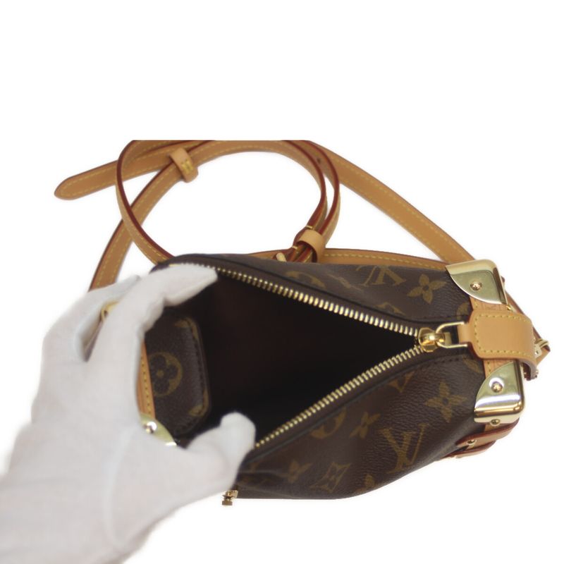 Very Little Used Louis Vuitton M46815 Monogram Side Trunk PM Shoulder Bag Brown