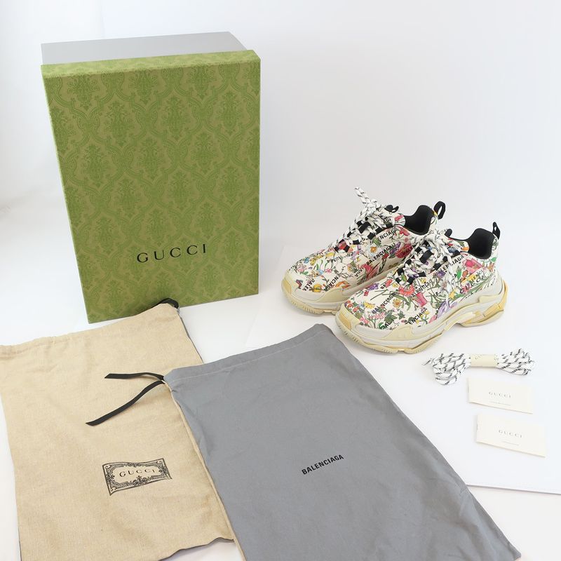 Gucci X Balenciaga Hakka Project Triple S Flora Print Notation Size