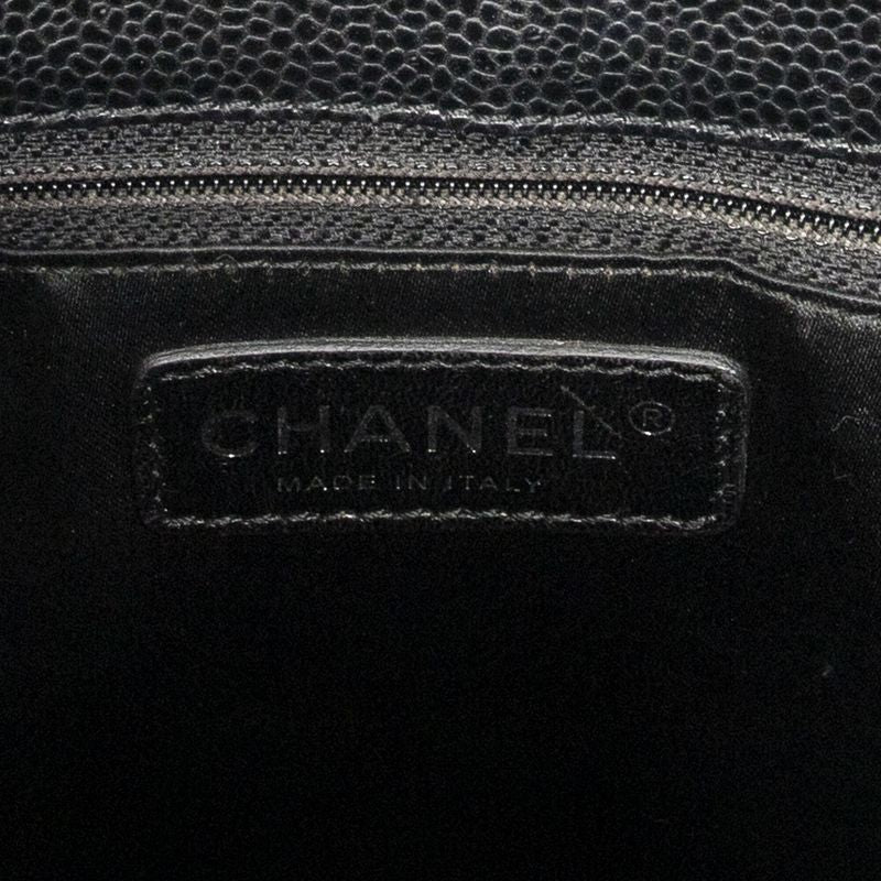 Chanel Coco Mark Chain Tote Black Matelasse Caviar Leather A