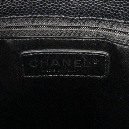 Chanel Coco Mark Chain Tote Black Matelasse Caviar Leather A