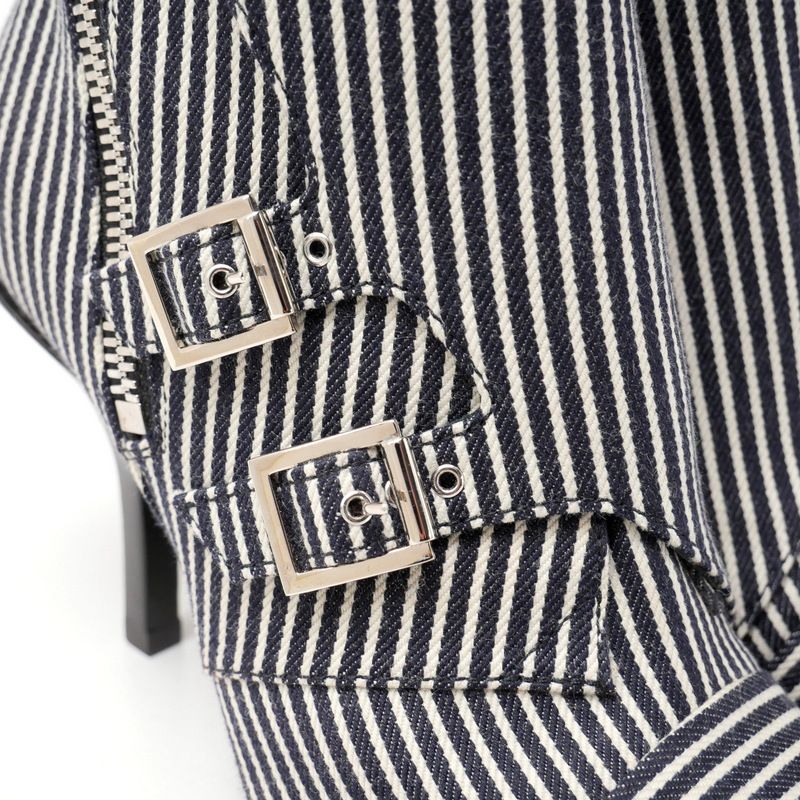 Louis Vuitton Janet Boots Size 36 Canvas Stripe Hickory Short Boots