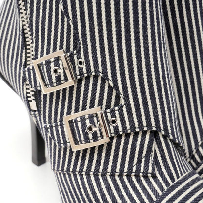 Louis Vuitton Janet Boots Size 36 Canvas Stripe Hickory Short Boots