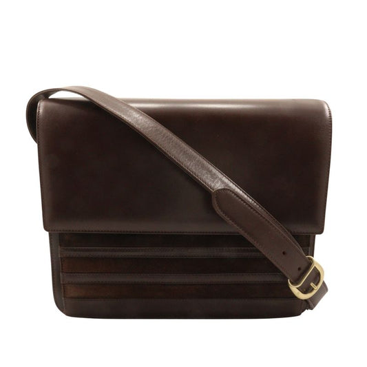 Gucci Old Gucci 001.109.1314 Calf And Suede Brown Women Shoulder Bag