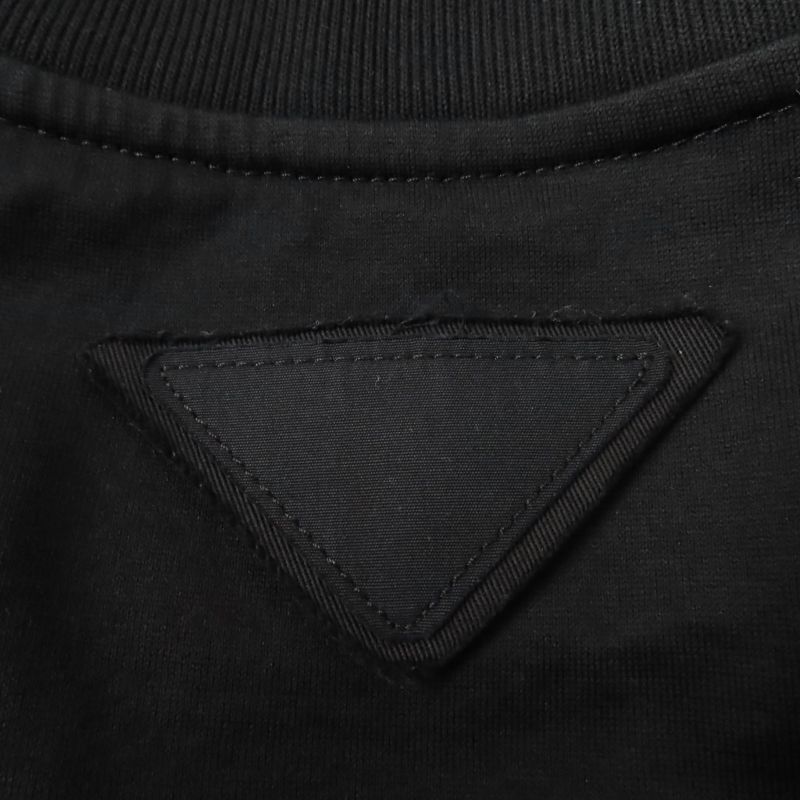 Prada 2020 35838 100% Cotton Triangle Patch Logo Print Short Sleeve T-shirt