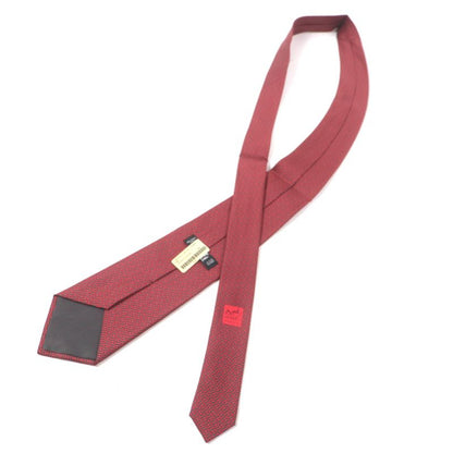 Hermes 5261 100% Silk Anthracite/rouge Cravat Chaine D'ancre Patterned Tie