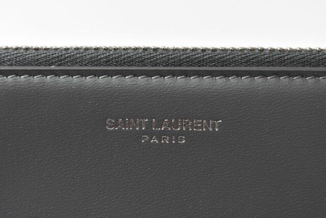 Saint Laurent Paris Flap Pouch Clutch Bag Saint Laurent Zip GM Storm Grey