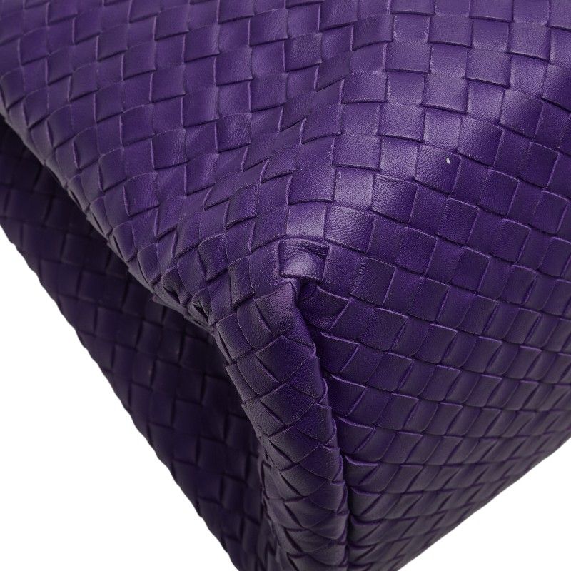 Bottega Veneta Intrecciato Handbag Tote Bag Purple Leather Women Bottega Veneta