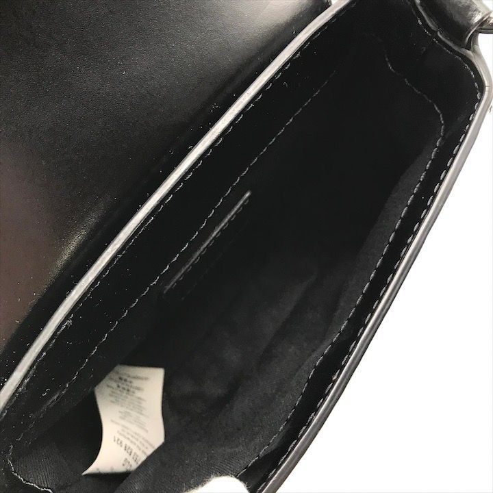 Versace Versus Super Safety Chain Shoulder Bag Black Leather