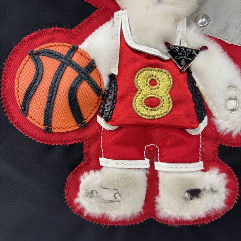 Prada Nylon Tessuto Tote Bear Basket Black