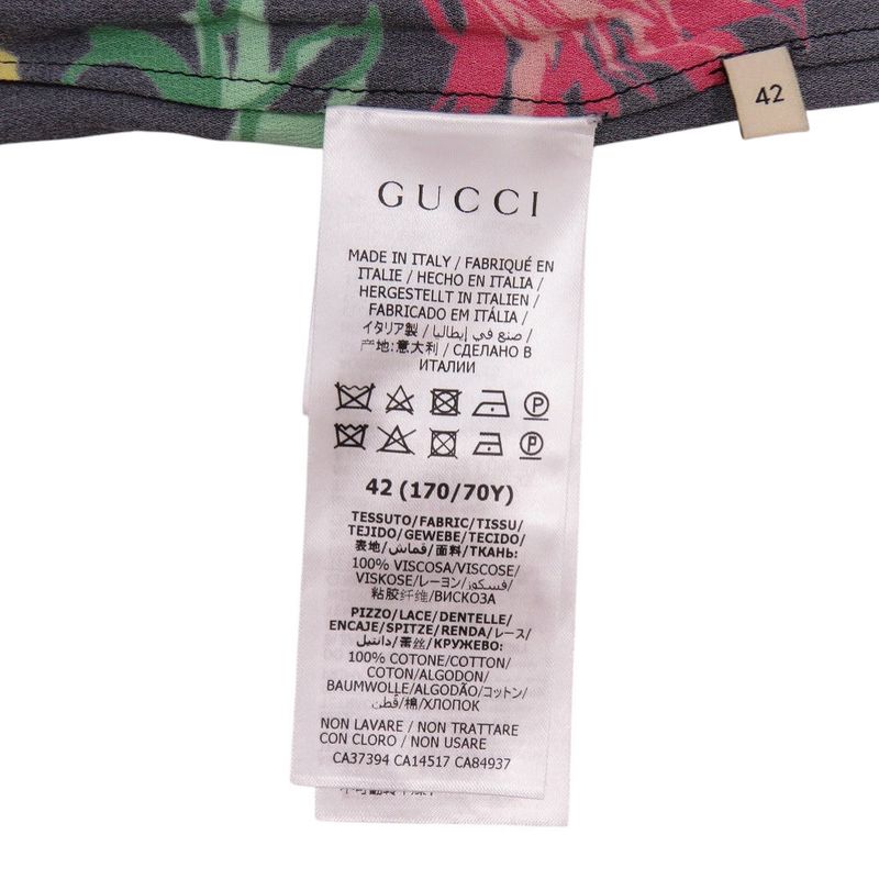 Gucci Ken Scott Print Rayon Cotton Black Long Skirt 1113 Gucci