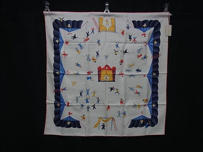 Bvlgari 100% Silk All-over Scarf Stole Shawl Women Beige And Multicolor Fr1744