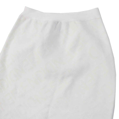 Fendi 2023 Fzq719 ANZE Logo Pattern Long Tight Skirt White Pink Gray 36 Made