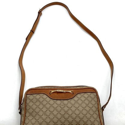 Celine Crossbody Shoulder Bag Vintage Beige Pvc/leather Ladies High Brand