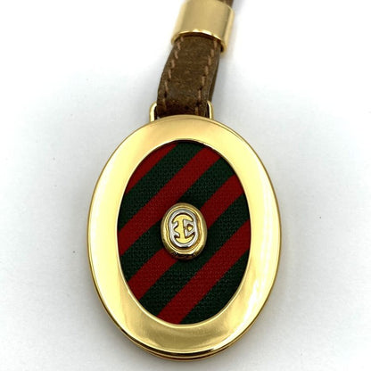 Gucci Key Holder Gold Hardware Retro Sherry Line Leather Brown Ladies Men