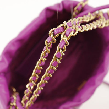 Chanel 22 Mini Bag 2WAY Handbag As3980 Calf Purple Ladies Shoulder Bag